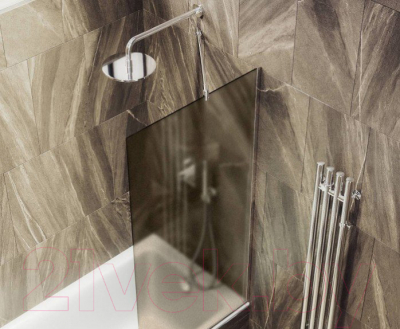 Стеклянная шторка для ванны MaybahGlass MGV-77-4у (бронзовое матовое стекло/хром глянцевый)