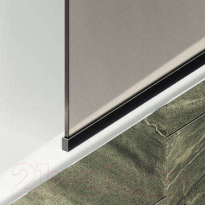 Стеклянная шторка для ванны MaybahGlass MGV-75-6у (бронзовое матовое стекло/черный)