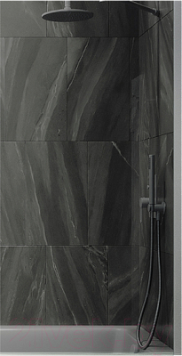 Стеклянная шторка для ванны MaybahGlass MGV-79-1ш (графитовое стекло/белый матовый)