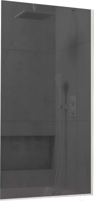 Стеклянная шторка для ванны MaybahGlass MGV-80-1у (графитовое стекло/белый матовый)