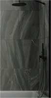 Стеклянная шторка для ванны MaybahGlass MGV-81-6ш (графитовое стекло/черный) - 