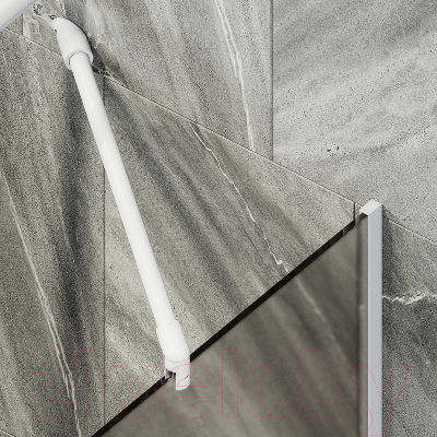 Стеклянная шторка для ванны MaybahGlass MGV-138-1у (бронзовое матовое стекло/белый матовый)