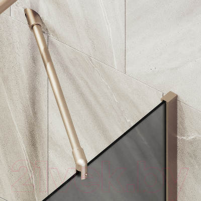 Стеклянная шторка для ванны MaybahGlass MGV-85-2ш (бронзовое стекло/черный)