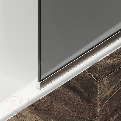 Стеклянная шторка для ванны MaybahGlass MGV-88-5у (графитовое матовое стекло/хром матовый)