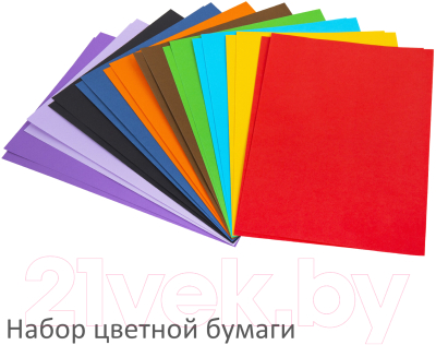 Набор цветной бумаги Brauberg Пирамиды / 115086 (28л)