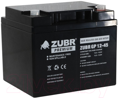 Аккумуляторная батарея Zubr GP 12V (45 А/ч)