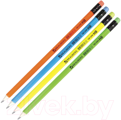 Набор простых карандашей Brauberg Neon / 880427 (12шт)