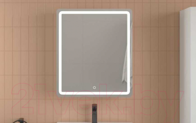 Шкаф с зеркалом для ванной Style Line Лайт Бокс 03" 50x70 (белый софт)