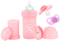 Бутылочка для кормления Twistshake Антиколиковая с пустышками / 47018 (180мл, розовый) - 