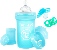 Бутылочка для кормления Twistshake Антиколиковая с пустышками / 47019 (180мл, синий) - 