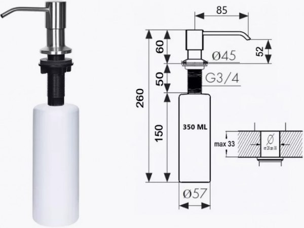 Мойка кухонная Wisent WS-36050+GER013+WW405B+W302644B