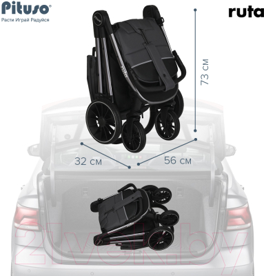Детская прогулочная коляска Pituso Ruta / BD206 (черный)