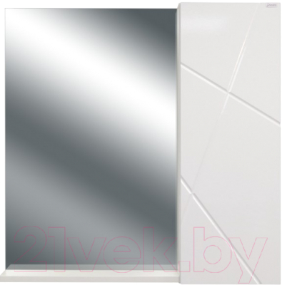 Шкаф с зеркалом для ванной Doratiz Фьорд 70 R / 2711.160 (белый/дуб бунратти)