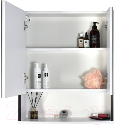 Шкаф с зеркалом для ванной Doratiz Астра 60 / 2711.048 (белый/венге)
