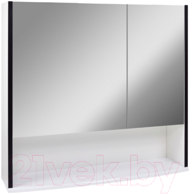 Шкаф с зеркалом для ванной Doratiz Астра 75 / 2711.060 (белый/венге)