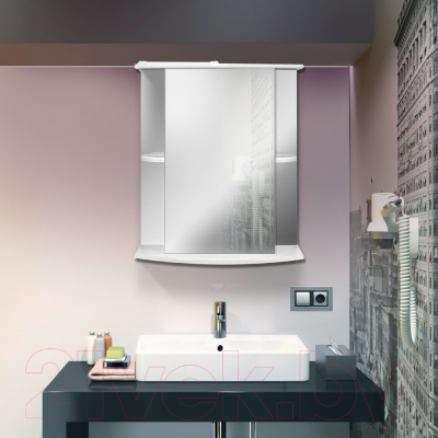Шкаф с зеркалом для ванной Doratiz София 60 R / 2712.230 (белый,с подсветкой)
