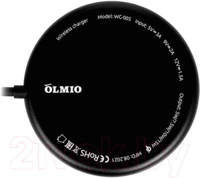 Зарядное устройство беспроводное Olmio MagCharge WC-005 / 43918 (черный)