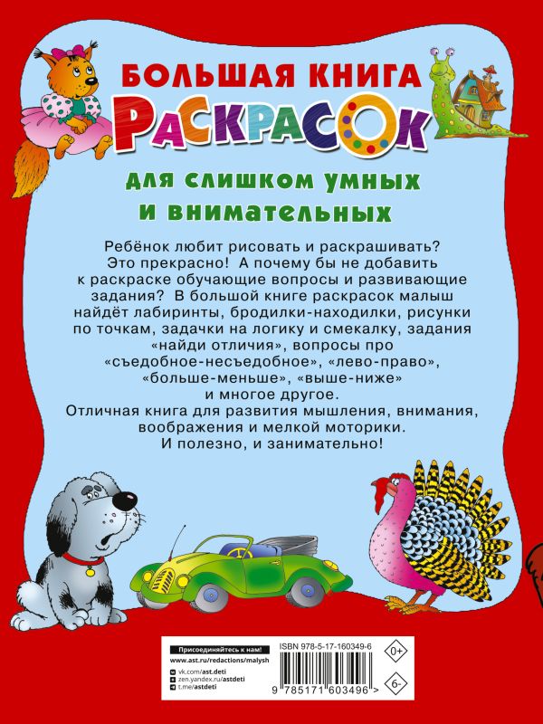 Развивающая книга АСТ Большая книга раскрасок для слишком умных и внимательных (Дмитриева Валентина) — фото 5