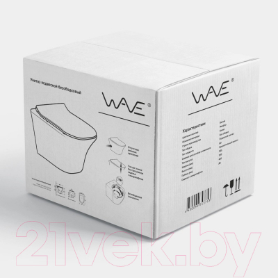 Изображение товара Унитаз подвесной с инсталляцией Wave Stone (с круглой кнопкой смыва W2 черный)