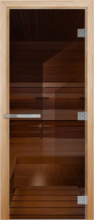 Стеклянная дверь для бани/сауны Doorwood Эталон 10мм 70x190 / DW02736 (бронза) - 