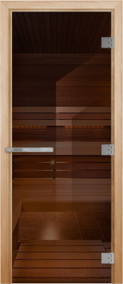 Стеклянная дверь для бани/сауны Doorwood Эталон 10мм 70x190 / DW02736 (бронза)