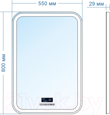Зеркало Doratiz Марта 55x80 / 2711.909 (сенсорный выключатель,подсветка,подогрев)