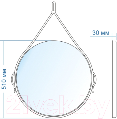 Зеркало Doratiz Джек 51 / 2711.903 (кожаный ремень)