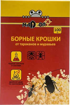 Порошок от насекомых Nadzor Борные крошки от тараканов и муравьев (100г) - 