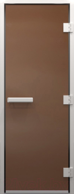Стеклянная дверь для бани/сауны Doorwood Хамам без нижнего порога 81x200 / DW00860 (правая, бронза матовая)