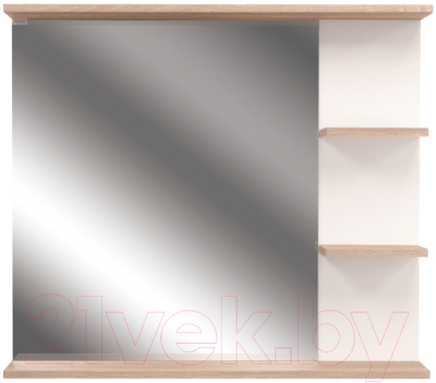 Зеркало Doratiz Гавайи 80 / 2711.158 (с полками справа,белый/дуб сонома)