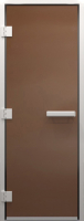 Стеклянная дверь для бани/сауны Doorwood Хамам без нижн. пор. 71x190 / DW00859 (левая, бронза матовая) - 