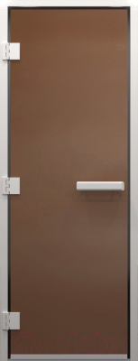 Стеклянная дверь для бани/сауны Doorwood Хамам без нижн. пор. 71x190 / DW00859 (левая, бронза матовая)