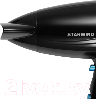 Компактный фен StarWind SHD 7066  (черный/синий)