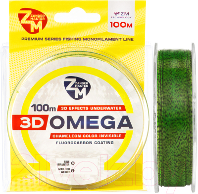 Леска монофильная ZanderMaster 3D Omega 0.370 15.6кг / 12009 (100м)