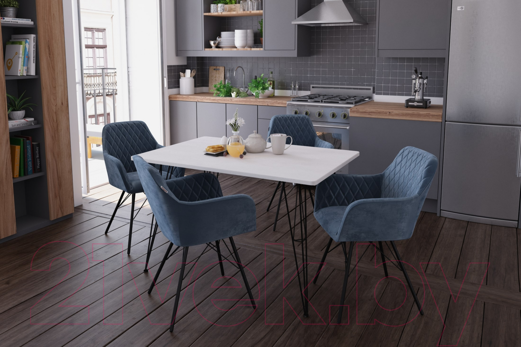 Стул Sheffilton SHT-ST38/S37 (тихий океан/черный муар) — фото 6