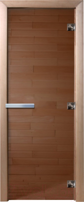 Стеклянная дверь для бани/сауны Doorwood 80x200 / DW00017 (бронза)