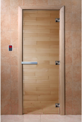 Стеклянная дверь для бани/сауны Doorwood 80x200 / DW00898 (прозрачный)