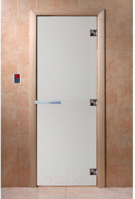 Стеклянная дверь для бани/сауны Doorwood 80x200 / DW00027 (сатин)