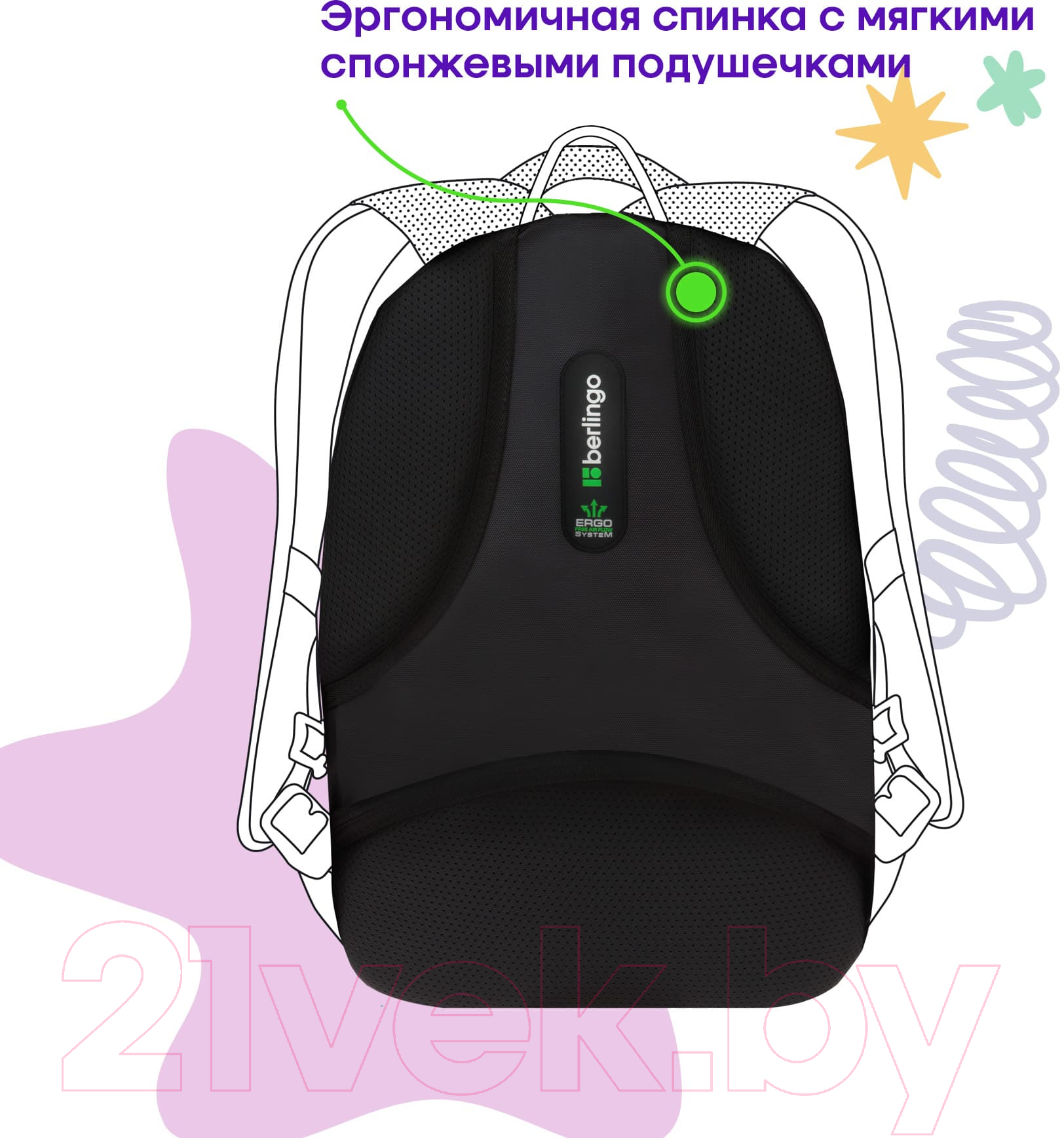 Школьный рюкзак Berlingo Comfort. Cats / RU-CM-1039