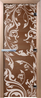 Стеклянная дверь для бани/сауны Doorwood Венеция 70x190 / DW01580 (бронза, коробка хвоя) - 