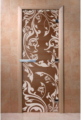 Стеклянная дверь для бани/сауны Doorwood Венеция 70x190 / DW01580 (бронза, коробка хвоя)