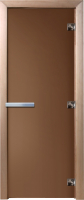 Стеклянная дверь для бани/сауны Doorwood 80x200 / DW00022 (бронза матовый) - 