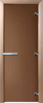 Стеклянная дверь для бани/сауны Doorwood 80x200 / DW00022 (бронза матовый)