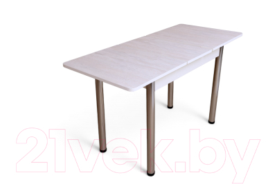 Обеденный стол СВД Юнио 120-150x75 / 056.П17.Х (ледяное дерево/хром)