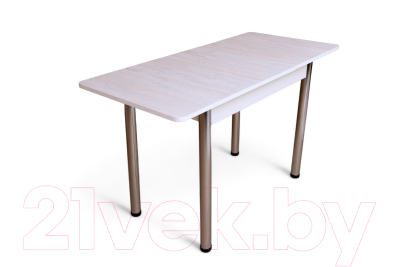 Обеденный стол СВД Юнио 120-150x75 / 056.П17.Х (ледяное дерево/хром)