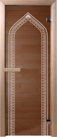 Стеклянная дверь для бани/сауны Doorwood Арка 70x190 / DW01215 (бронза, коробка хвоя) - 