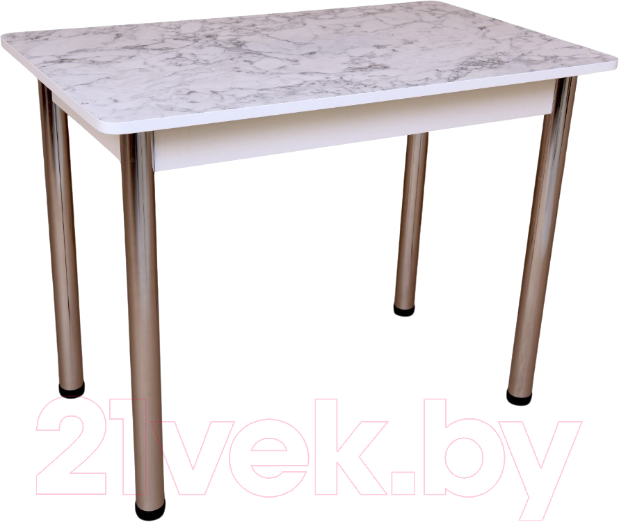 Обеденный стол СВД Юнио 120x75 / 008.П15.Х (мрамор каррара/хром)