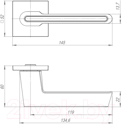 Ручка дверная Ajax furniture Stick K.JS51 SSC/CP-16 (сатинированный хром/хром)