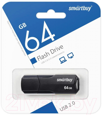 Usb flash накопитель SmartBuy 64Gb Clue Black / SB64GBCLU-K