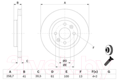 Тормозной диск Bosch 0986478124